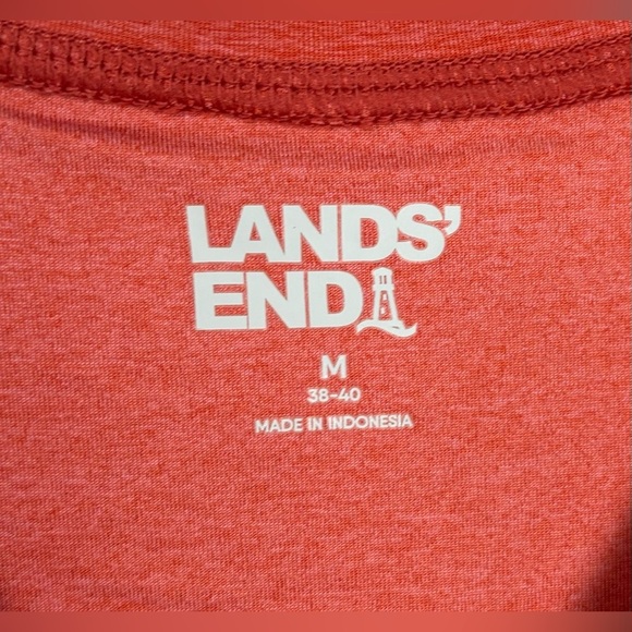 Lands End Sun Shirt SPF Swim Tee Long Sleeve Sunwashed Red / Orange Men's M 0207 - Picture 3 of 6